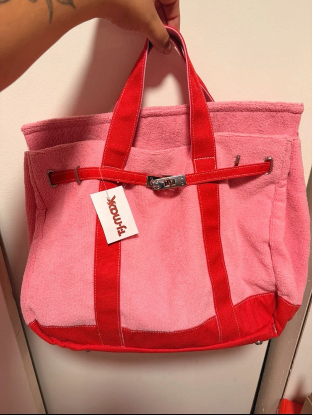 Pink and Red Tote Bag